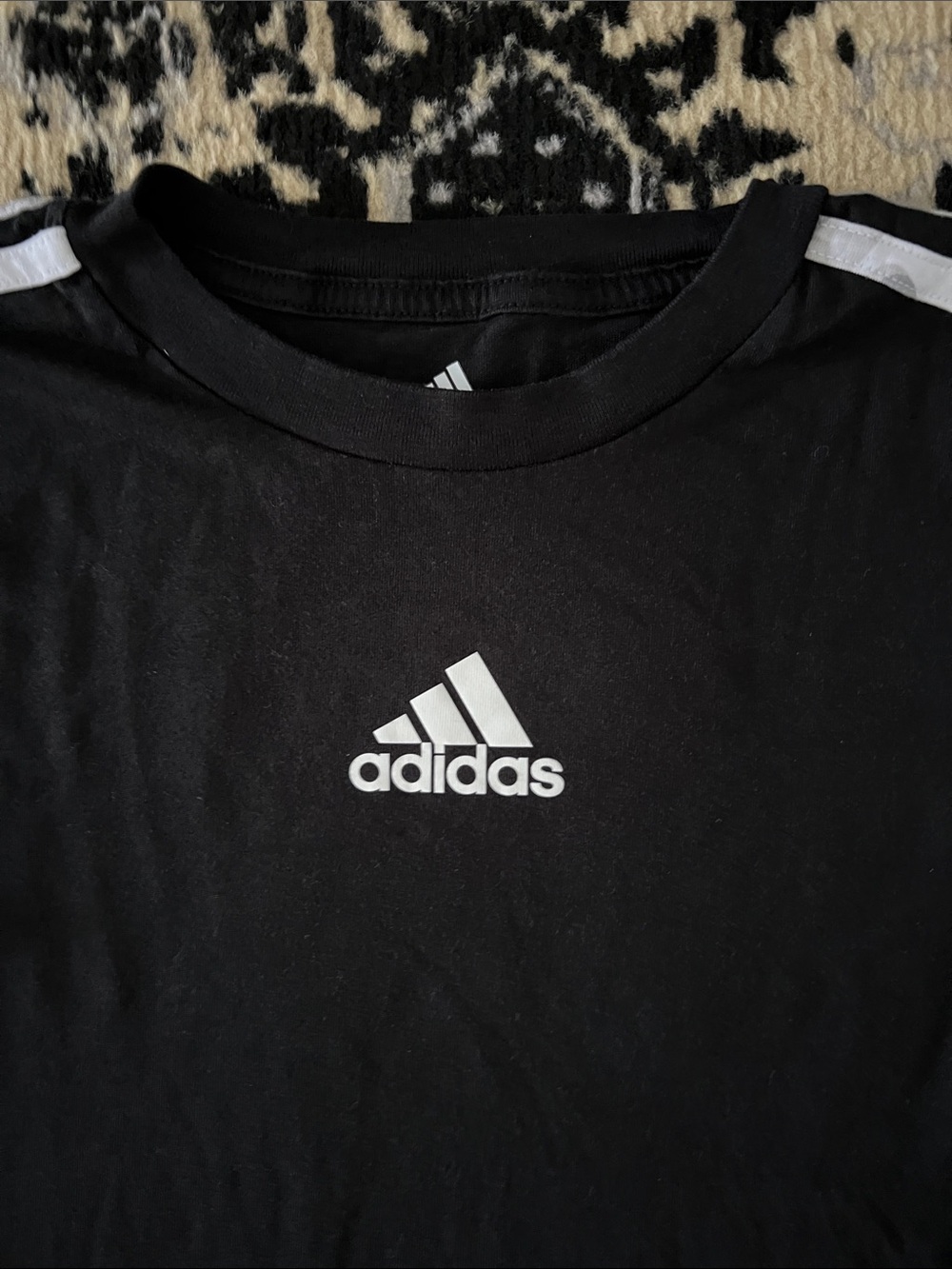 Boys Adidas long sleeve black tee. Size S (8) - Picture 2 of 4